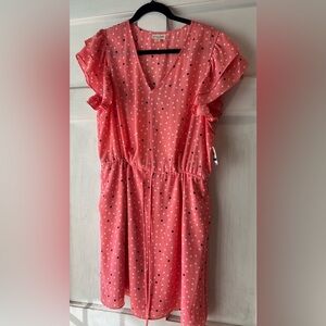 Maison Jules Pink and Black Polka Dot  Juniors Dress -  XS